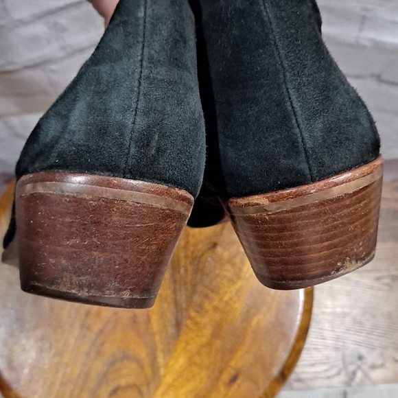 Sam Edelman Black Suede Side Zip Short Booties - Picture 10 of 12